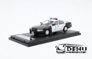 Auto a Escala 1/64 Ford Police Interceptor Los Angeles Police Department "Traffic Division" Negro - Blanco, FOPOINLAPDTDROLL Rollin