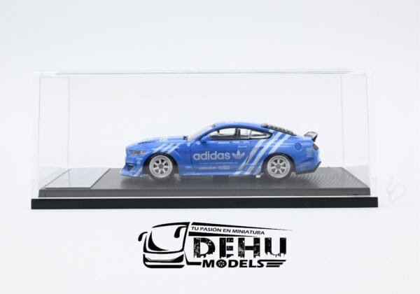 Auto a Escala 1/64 Mustang Clinched Widebody ADIDAS Celeste - Blanco, MUCLIWIADILB64 Liberty64 - Imagen 11