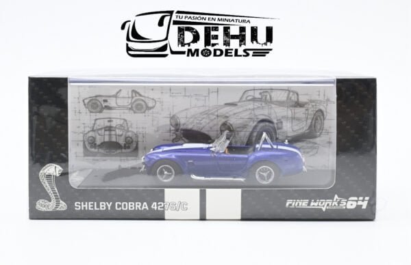 Auto a Escala 1/64 Shelby Cobra 427S/C Azul-Blanco-Negro, SHECOAZUBLAFW Fine Works 64 - Imagen 2