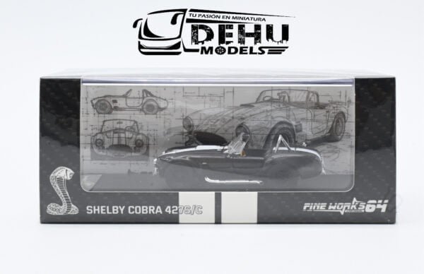 Auto a Escala 1/64 Shelby Cobra 427S/C Negro-Blanco, SHECONEGBLAFW Fine Works 64 - Imagen 14