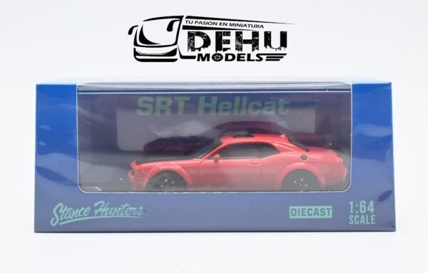 Auto a Escala 1/64 Dodge Challenger SRT Hellcat Rojo - Negro, STHDCRN Stance Hunters - Imagen 14