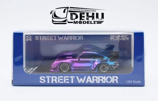 Auto a Escala 1/64 Porsche 993 RWB Rauh-Welt Begriff Chrome Purple Cromo Rosa - Azul - Morado, STWCRR24 Street Warrior - Imagen 12