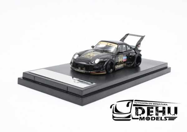 Auto a Escala 1/64 Porsche 993 RWB Rauh-Welt Begriff Chariene 96 Negro - Oro, STWP993RWBNEO Street Warrior - Imagen 8