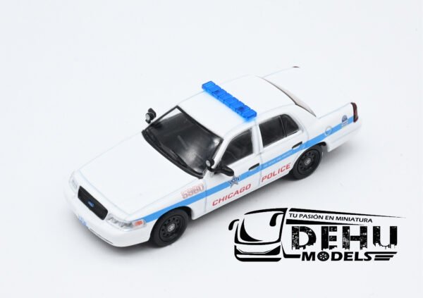 Auto a Escala 1/64 Ford Crown Victoria Chicago, Illinois Police CBP-076 596 Model - Imagen 9