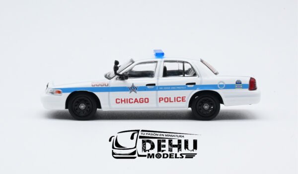Auto a Escala 1/64 Ford Crown Victoria Chicago, Illinois Police CBP-076 596 Model - Imagen 7