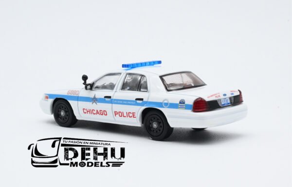 Auto a Escala 1/64 Ford Crown Victoria Chicago, Illinois Police CBP-076 596 Model - Imagen 6
