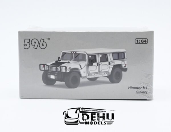 Auto a Escala 1/64 Hummer H1 Plateada CBP-078 596 Model - Imagen 12