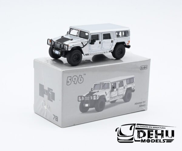 Auto a Escala 1/64 Hummer H1 Plateada CBP-078 596 Model - Imagen 13