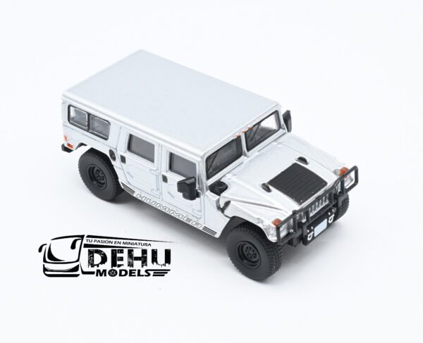 Auto a Escala 1/64 Hummer H1 Plateada CBP-078 596 Model - Imagen 2