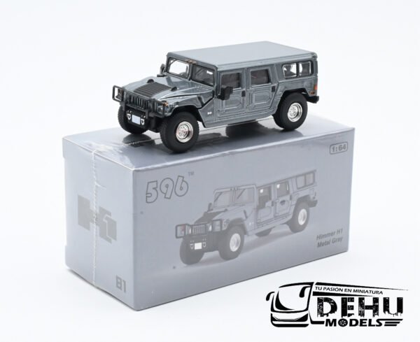 Auto a Escala 1/64 Hummer H1 Gris Metálico CBP-081 596 Model - Imagen 13