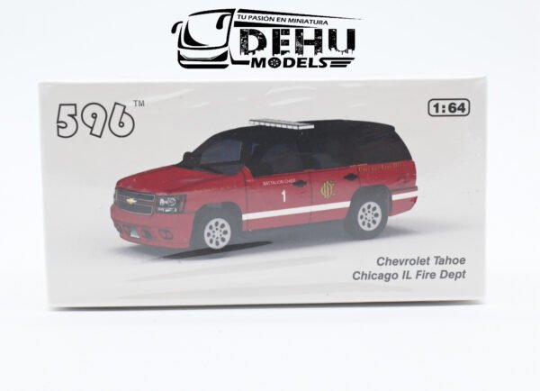 Camioneta a Escala 1/64 Chevrolet Tahoe Chicago IL Fire Dept CBP-088 596 Model - Imagen 10