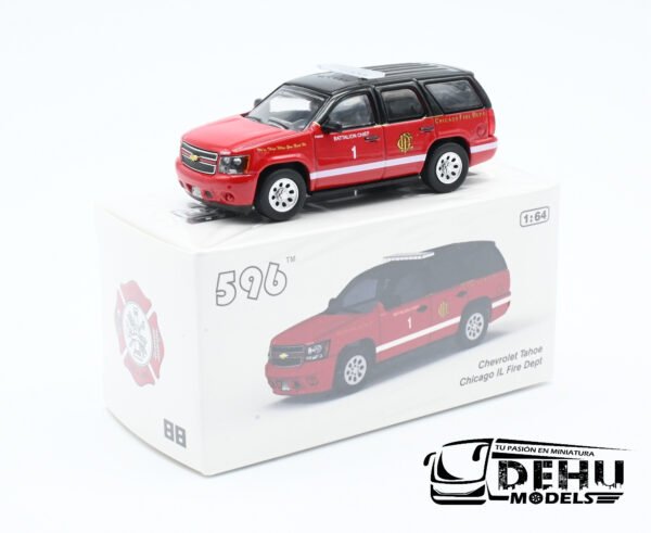 Camioneta a Escala 1/64 Chevrolet Tahoe Chicago IL Fire Dept CBP-088 596 Model - Imagen 11