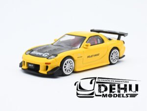 Auto a Escala 1/64 Mazda RX7 RE Amemiya Widebody Amarillo PR64-0116 Pop Race