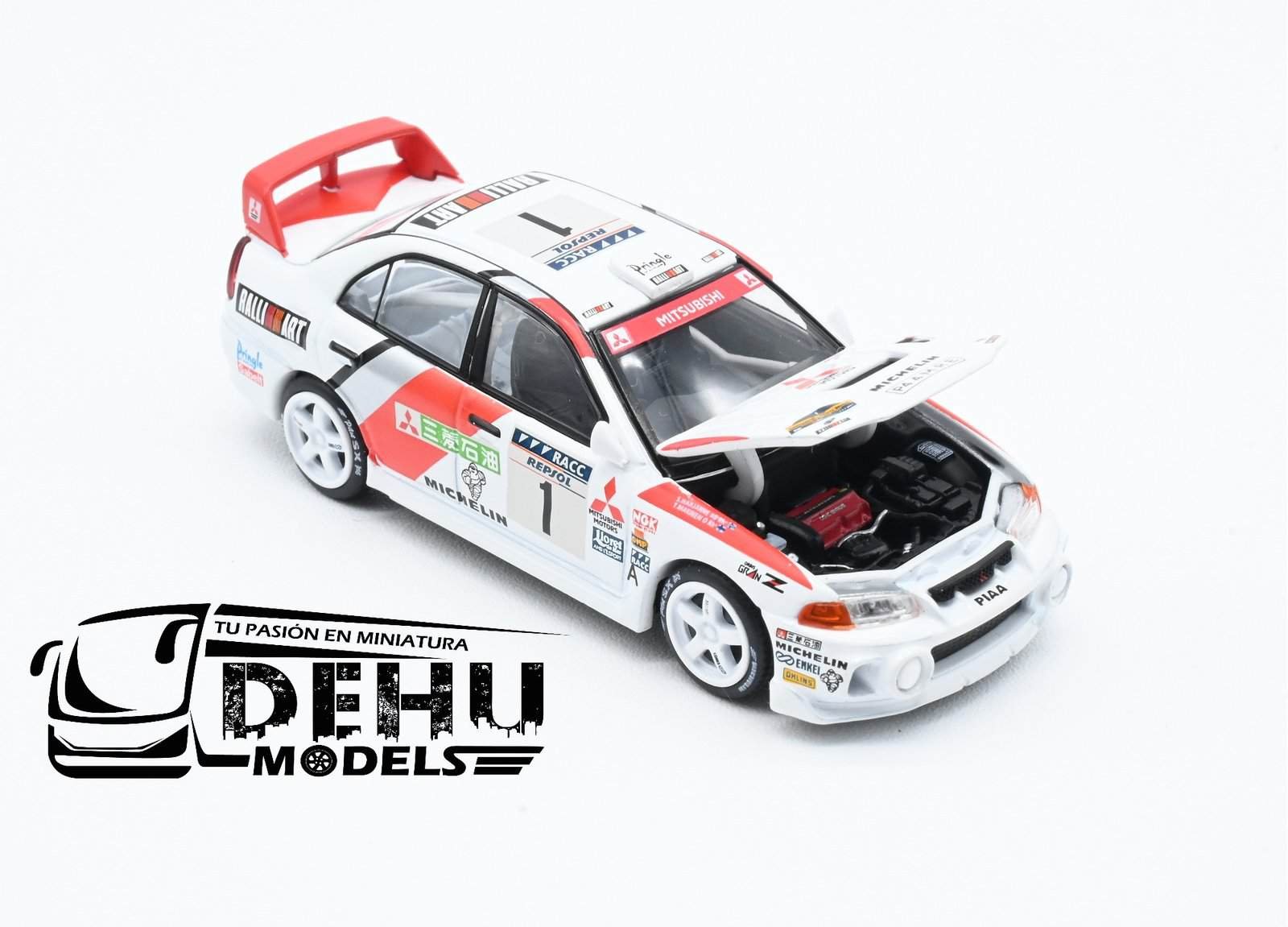 Auto a Escala 1/64 Mitsubishi Lancer Evolution IV 1997 Catalunya Rally Winner PR64-0165 Pop Race - Imagen 6