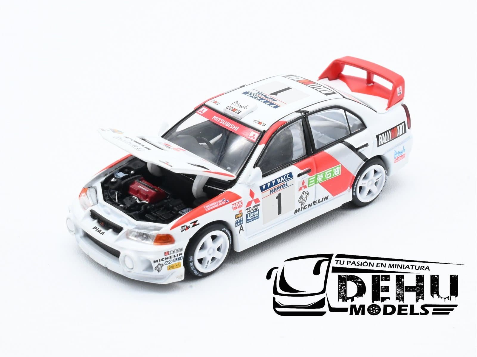 Auto a Escala 1/64 Mitsubishi Lancer Evolution IV 1997 Catalunya Rally Winner PR64-0165 Pop Race - Imagen 7