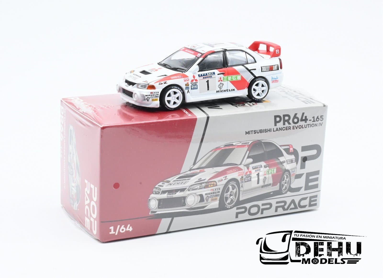 Auto a Escala 1/64 Mitsubishi Lancer Evolution IV 1997 Catalunya Rally Winner PR64-0165 Pop Race - Imagen 13