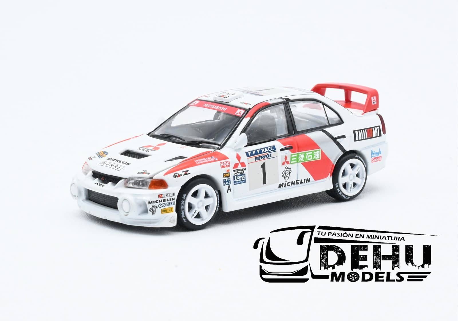 Auto a Escala 1/64 Mitsubishi Lancer Evolution IV 1997 Catalunya Rally Winner PR64-0165 Pop Race