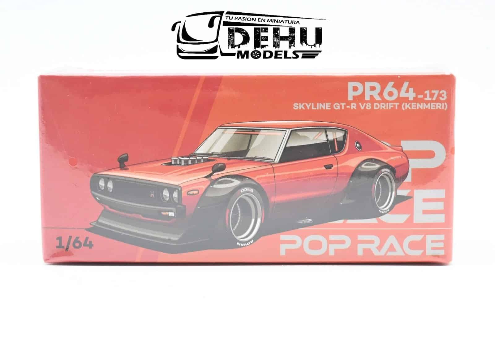 Auto a Escala 1/64 Skyline GT-R V8 Drift Kenmeri Naranja, PR64-0173 Pop Race - Imagen 13