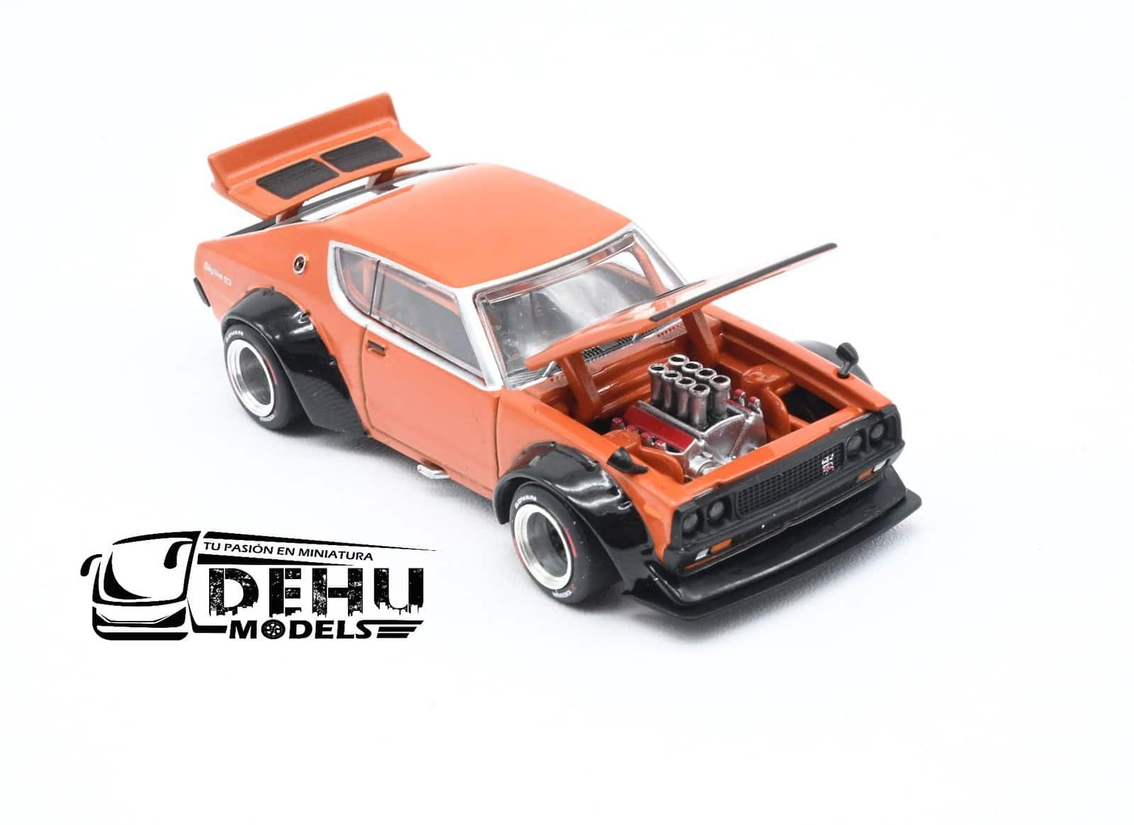 Auto a Escala 1/64 Skyline GT-R V8 Drift Kenmeri Naranja, PR64-0173 Pop Race - Imagen 6