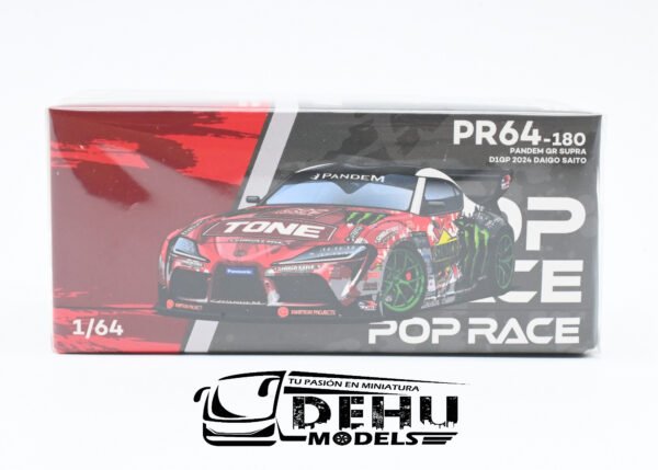 Auto a Escala 1/64 Pandem GR Supra D1GP 2024 Daigo Saito PR64-0180 Pop Race - Imagen 10