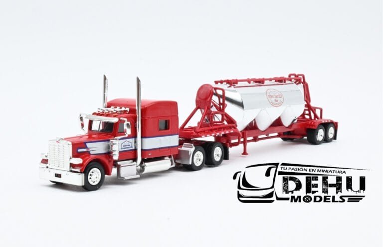 TRPB3016S87-SPEC010 Peterbilt 389 Con Remolque Tanque Pneumatic Cerry Family Feed, Rojo - Cromo (3)