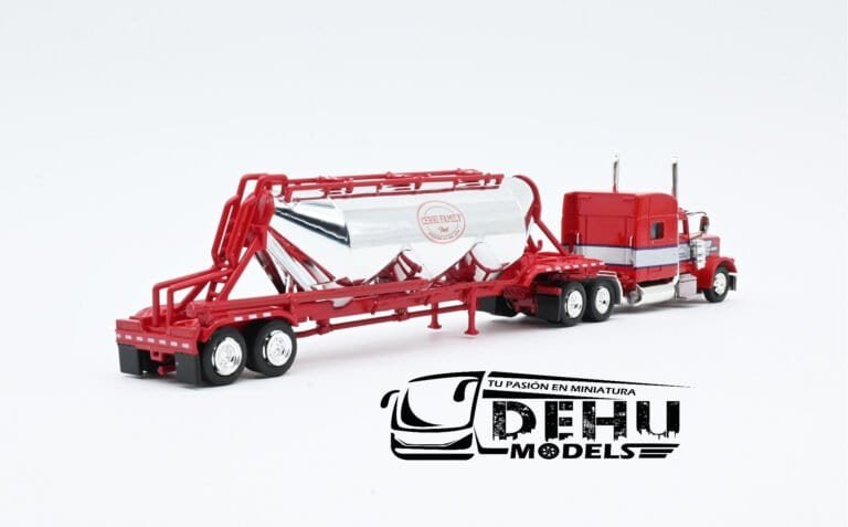 TRPB3016S87-SPEC010 Peterbilt 389 Con Remolque Tanque Pneumatic Cerry Family Feed, Rojo - Cromo (7)