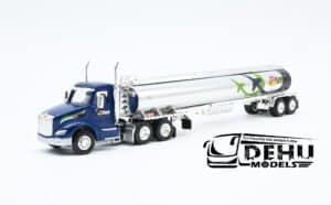 Tráiler a Escala 1/87 Peterbilt 579 Con Remolque Tanque de Petroleo Flyers Azul - Cromo, TRPB3021D87-18TNS095 Truck N Stuff (Tonkin Replicas)