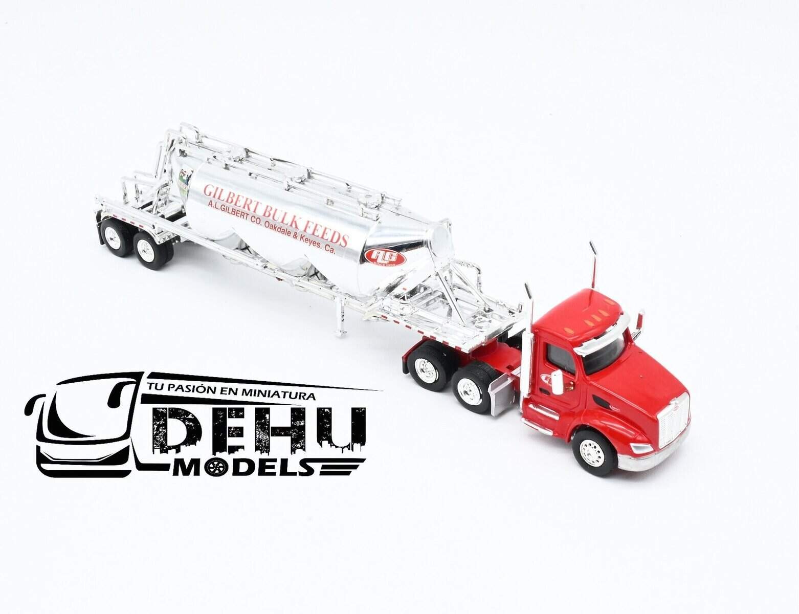 Tráiler a Escala 1/87 Peterbilt 579 Con Remolque Tanque Pneumatic A.L. Gilbert Rojo - Cromo, TRPB3021D87-SPEC005 Truck N Stuff ( Tonkin Replicas) - Imagen 2