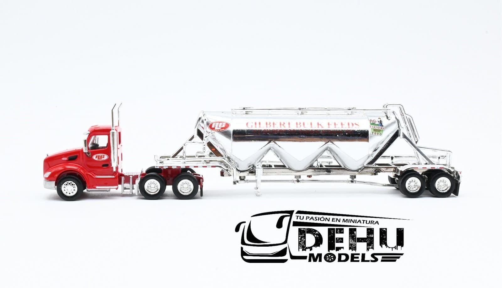Tráiler a Escala 1/87 Peterbilt 579 Con Remolque Tanque Pneumatic A.L. Gilbert Rojo - Cromo, TRPB3021D87-SPEC005 Truck N Stuff ( Tonkin Replicas) - Imagen 7