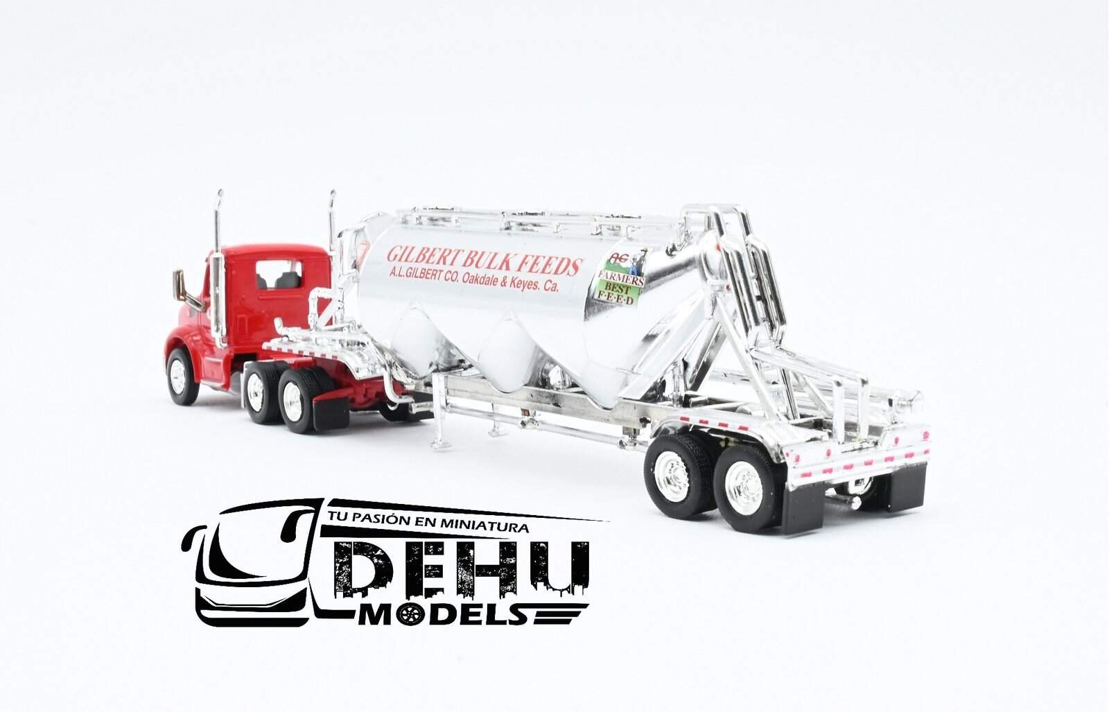 Tráiler a Escala 1/87 Peterbilt 579 Con Remolque Tanque Pneumatic A.L. Gilbert Rojo - Cromo, TRPB3021D87-SPEC005 Truck N Stuff ( Tonkin Replicas) - Imagen 6