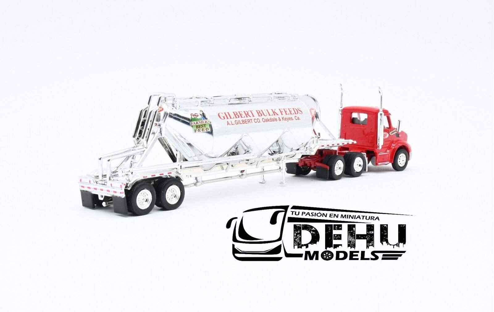 Tráiler a Escala 1/87 Peterbilt 579 Con Remolque Tanque Pneumatic A.L. Gilbert Rojo - Cromo, TRPB3021D87-SPEC005 Truck N Stuff ( Tonkin Replicas) - Imagen 5