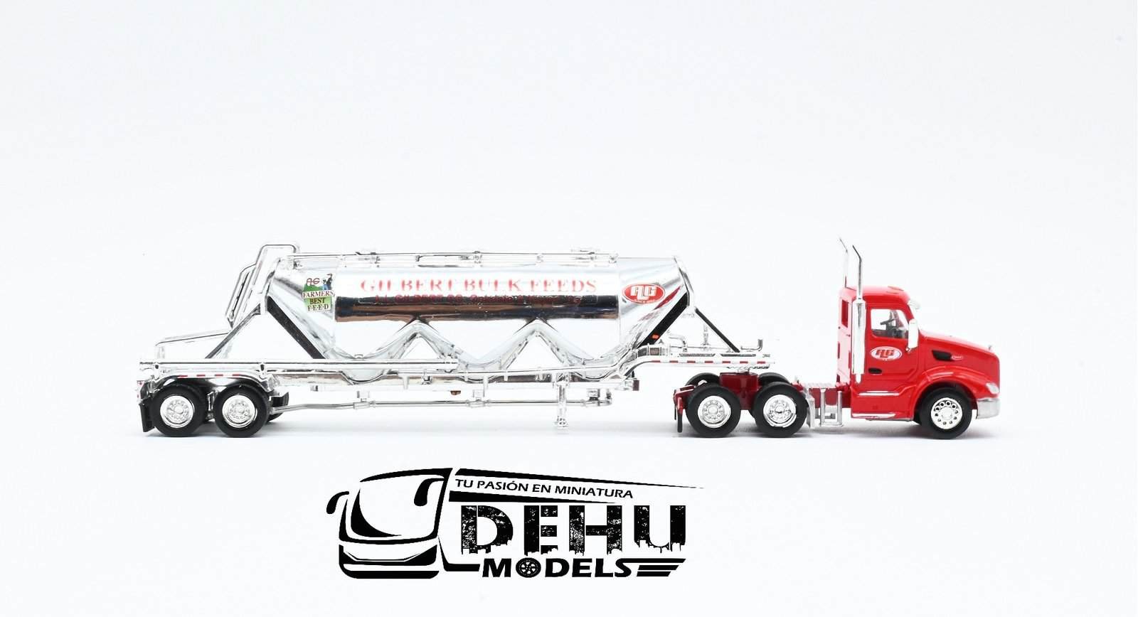 Tráiler a Escala 1/87 Peterbilt 579 Con Remolque Tanque Pneumatic A.L. Gilbert Rojo - Cromo, TRPB3021D87-SPEC005 Truck N Stuff ( Tonkin Replicas) - Imagen 4