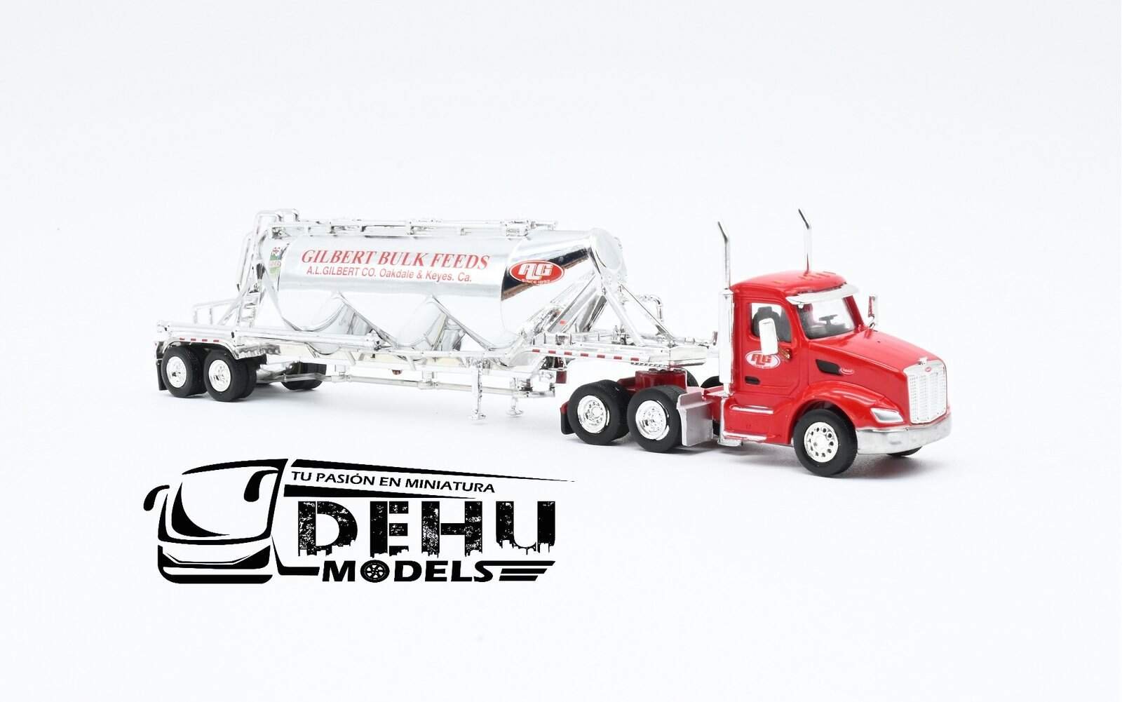 Tráiler a Escala 1/87 Peterbilt 579 Con Remolque Tanque Pneumatic A.L. Gilbert Rojo - Cromo, TRPB3021D87-SPEC005 Truck N Stuff ( Tonkin Replicas) - Imagen 3