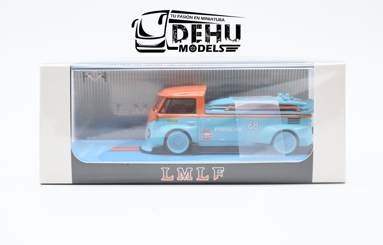 Camioneta a Escala 1/64 Volkswagen T1 pick Up Gulf Edition Azul - Naranja, LMLFVWT1PIGU LMLF - Imagen 12