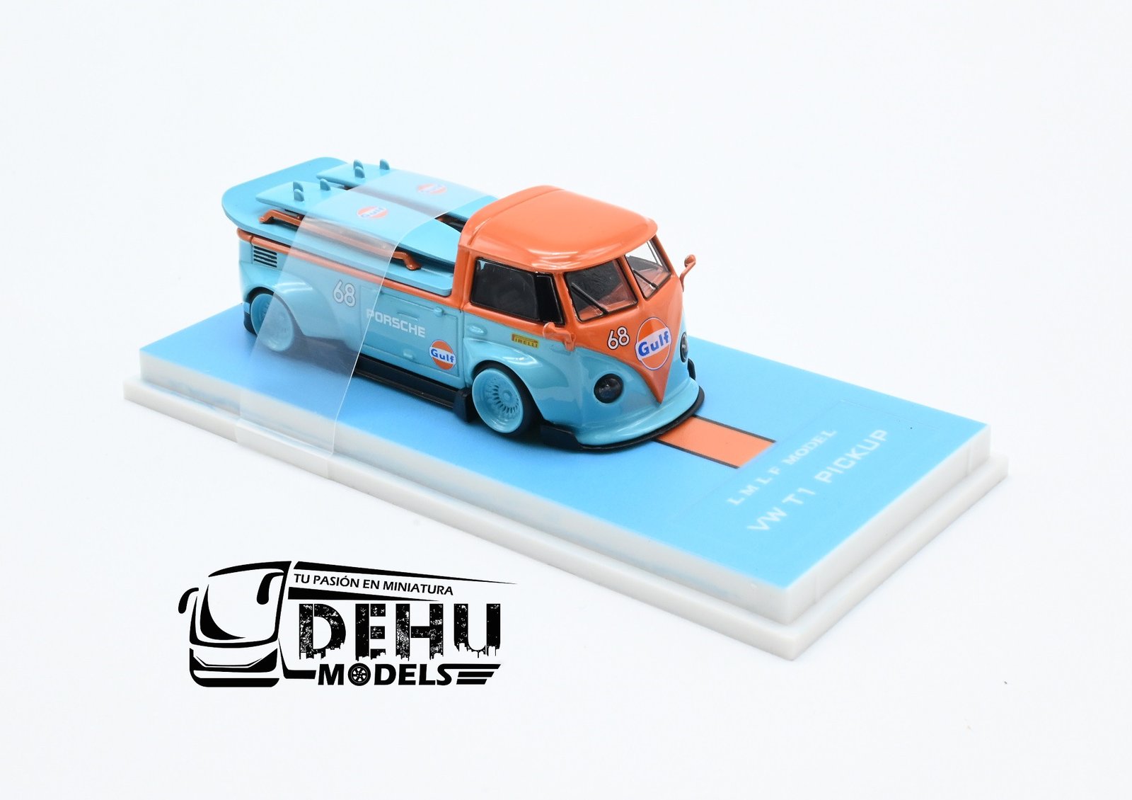 Camioneta a Escala 1/64 Volkswagen T1 pick Up Gulf Edition Azul - Naranja, LMLFVWT1PIGU LMLF - Imagen 2