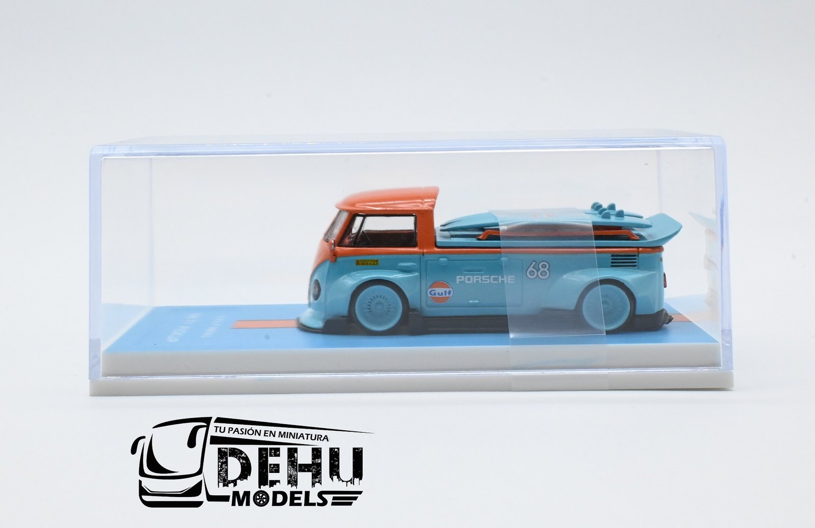 Camioneta a Escala 1/64 Volkswagen T1 pick Up Gulf Edition Azul - Naranja, LMLFVWT1PIGU LMLF - Imagen 11