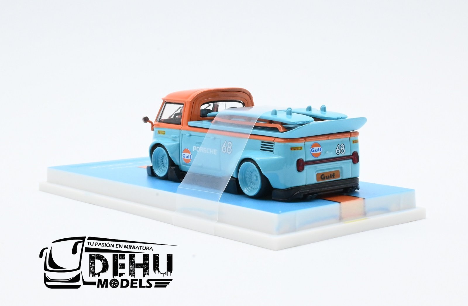 Camioneta a Escala 1/64 Volkswagen T1 pick Up Gulf Edition Azul - Naranja, LMLFVWT1PIGU LMLF - Imagen 6
