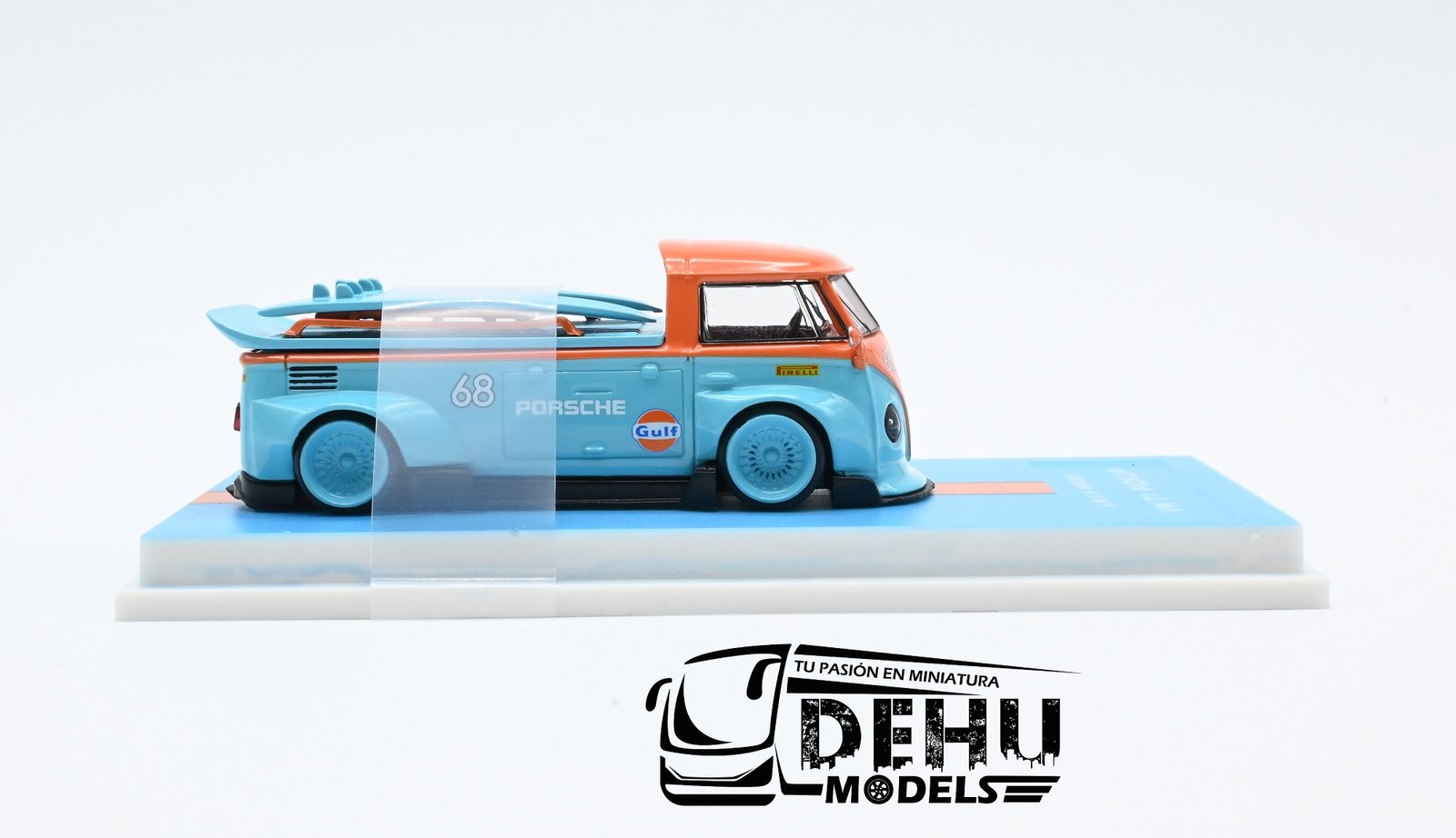 Camioneta a Escala 1/64 Volkswagen T1 pick Up Gulf Edition Azul - Naranja, LMLFVWT1PIGU LMLF - Imagen 4