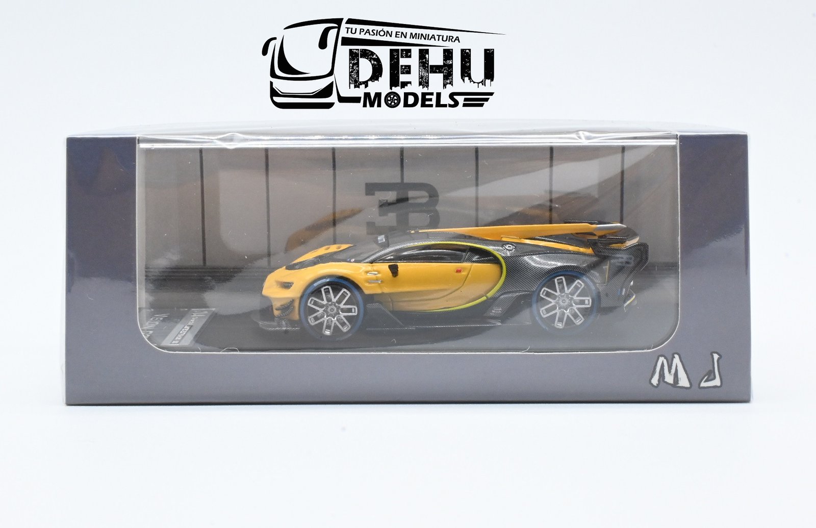 Auto a Escala 1/64 Bugatti Vision GT Amarillo Carbón, MJMBUVGTAMCA MJ Model - Imagen 12