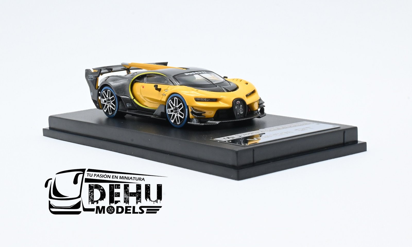 Auto a Escala 1/64 Bugatti Vision GT Amarillo Carbón, MJMBUVGTAMCA MJ Model - Imagen 3