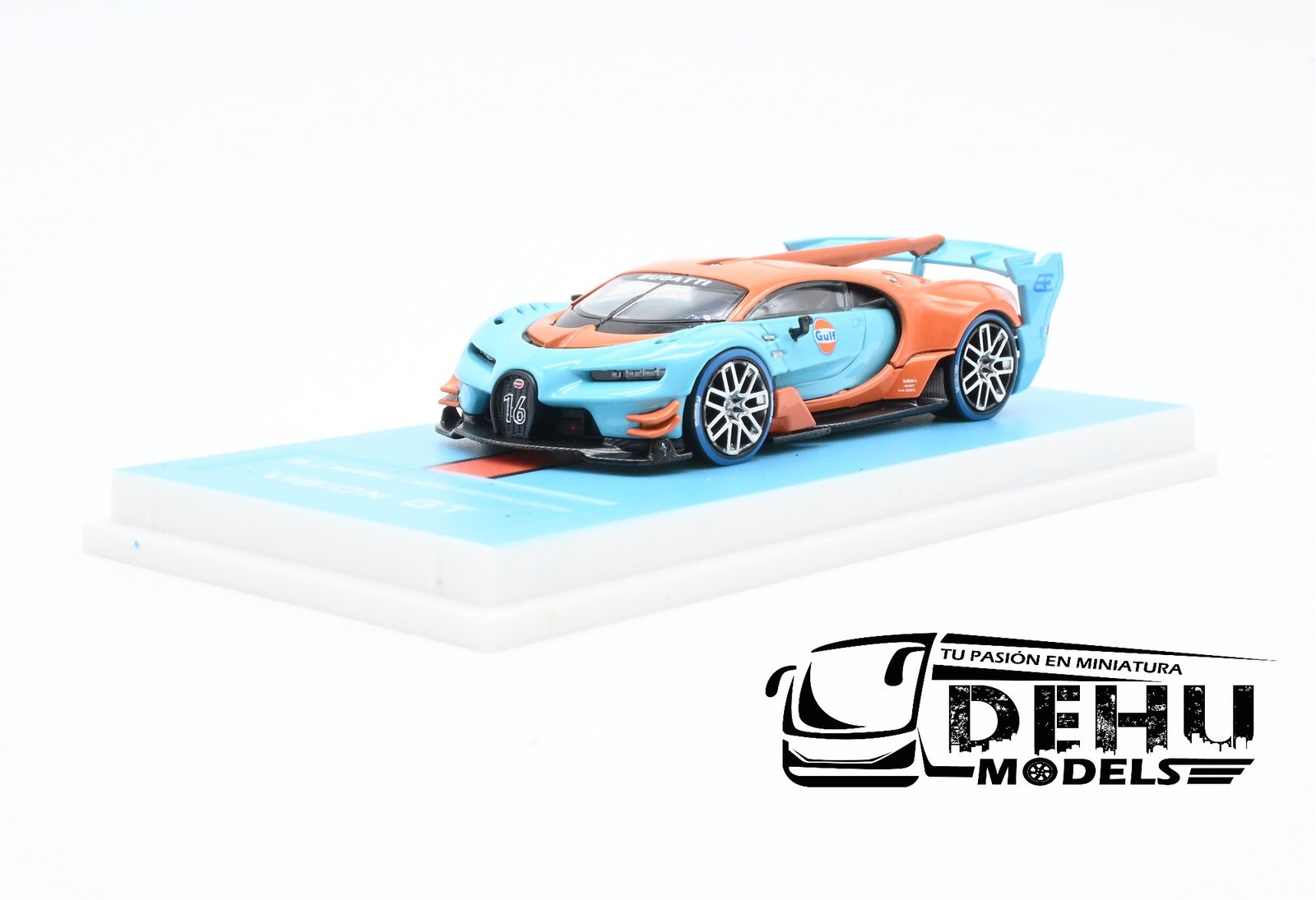 Auto a Escala 1/64 Bugatti Vision GT Azul - Naranja, MJMBUVGTAZNA MJ Model