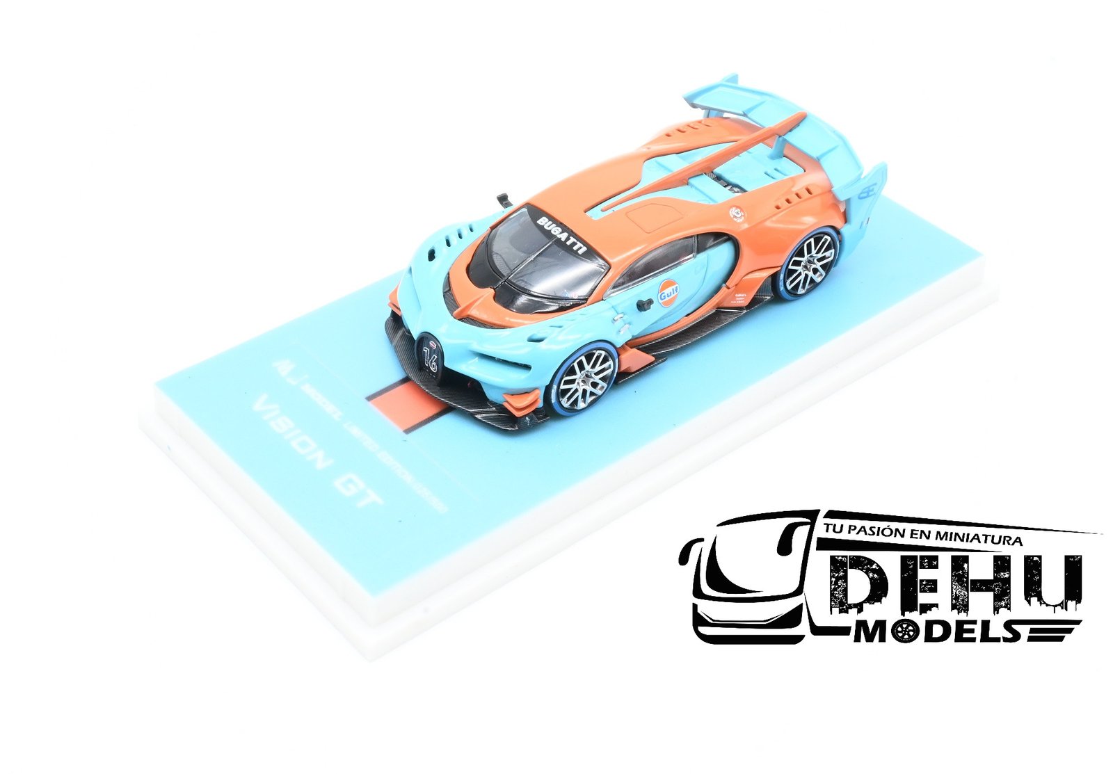 Auto a Escala 1/64 Bugatti Vision GT Azul - Naranja, MJMBUVGTAZNA MJ Model - Imagen 9
