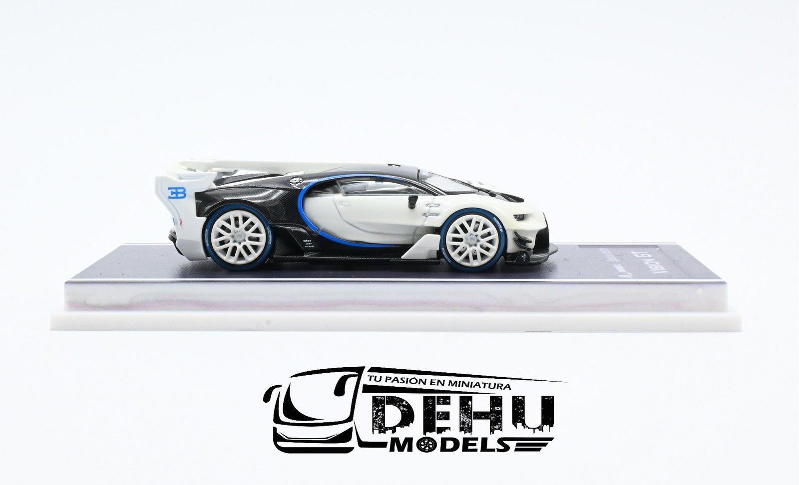 Auto a Escala 1/64 Bugatti Vision GT Blanco - Negro, MJMBUVGTBLNE MJ Model - Imagen 4