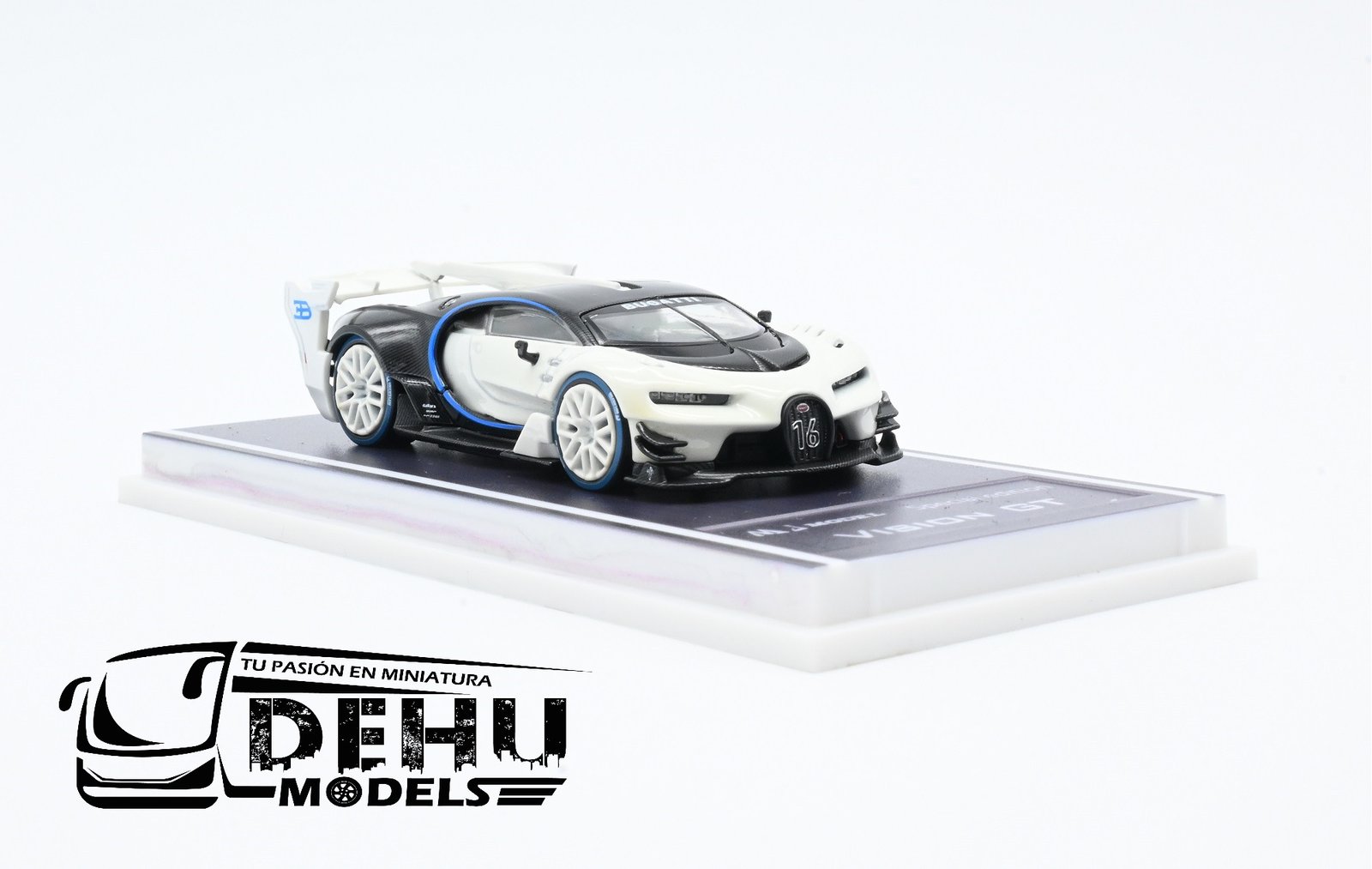 Auto a Escala 1/64 Bugatti Vision GT Blanco - Negro, MJMBUVGTBLNE MJ Model - Imagen 3