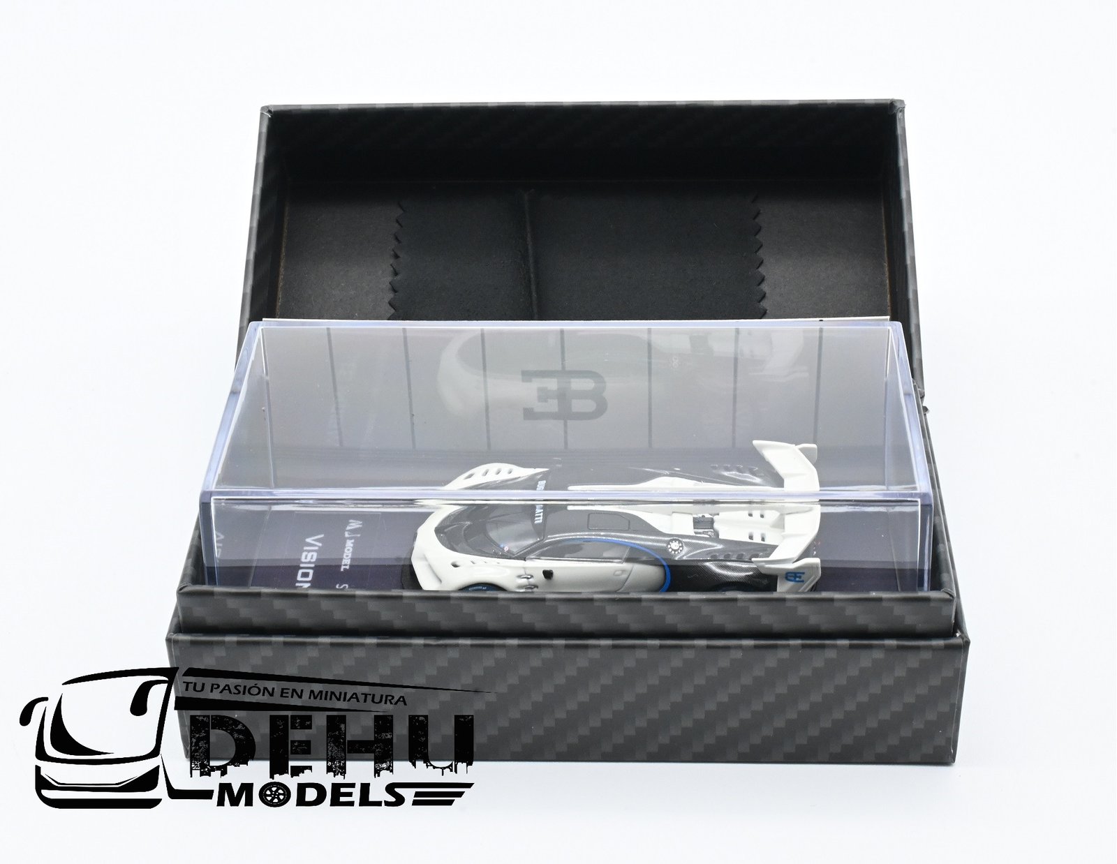 Auto a Escala 1/64 Bugatti Vision GT Blanco - Negro, MJMBUVGTBLNE MJ Model - Imagen 12