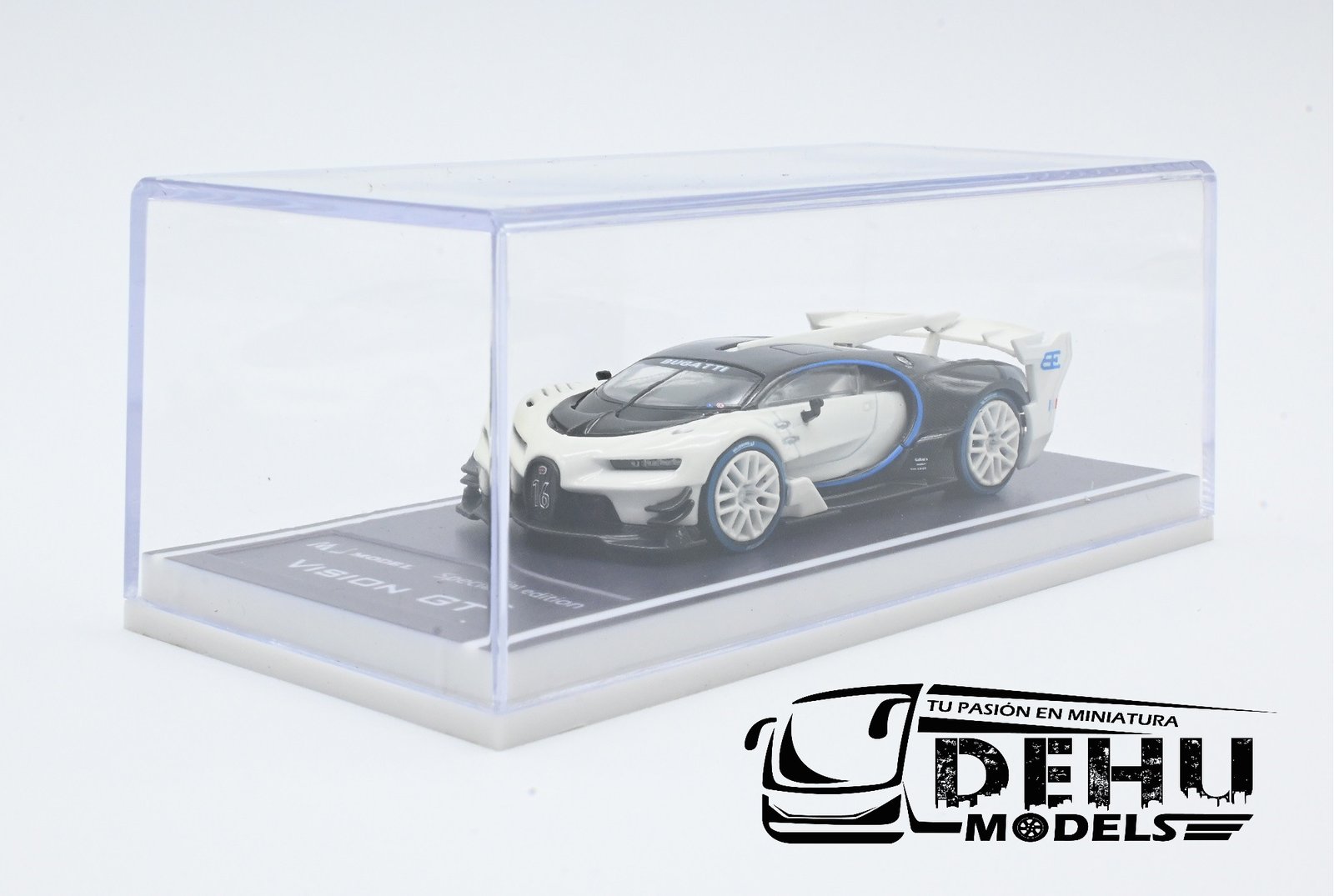 Auto a Escala 1/64 Bugatti Vision GT Blanco - Negro, MJMBUVGTBLNE MJ Model - Imagen 10