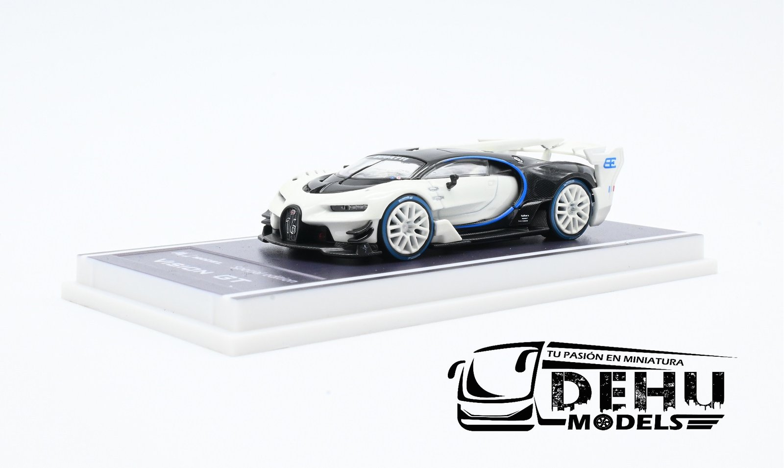 Auto a Escala 1/64 Bugatti Vision GT Blanco - Negro, MJMBUVGTBLNE MJ Model