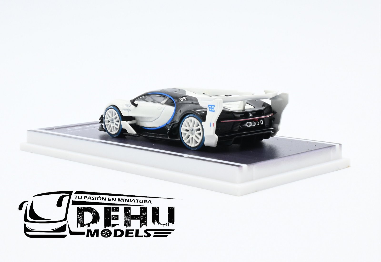 Auto a Escala 1/64 Bugatti Vision GT Blanco - Negro, MJMBUVGTBLNE MJ Model - Imagen 6