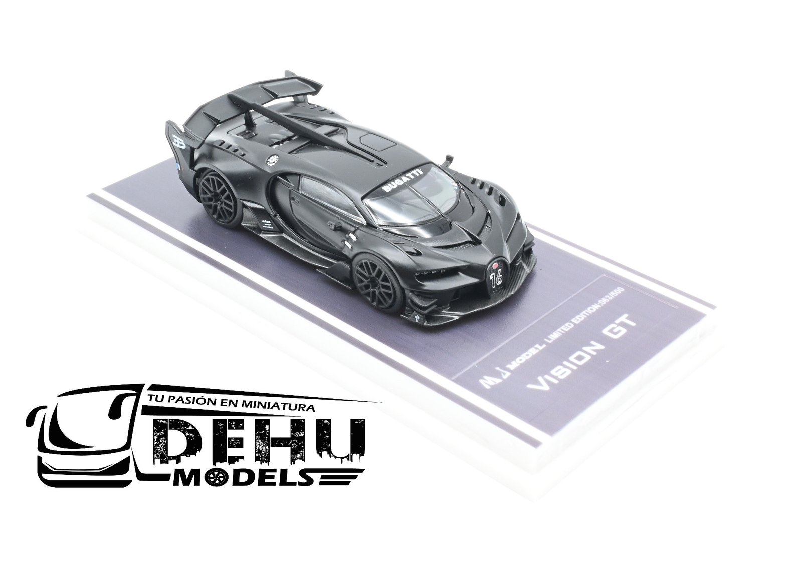 Auto a Escala 1/64 Bugatti Vision GT Negro, MJMBUVGTNEGR MJ Model - Imagen 2