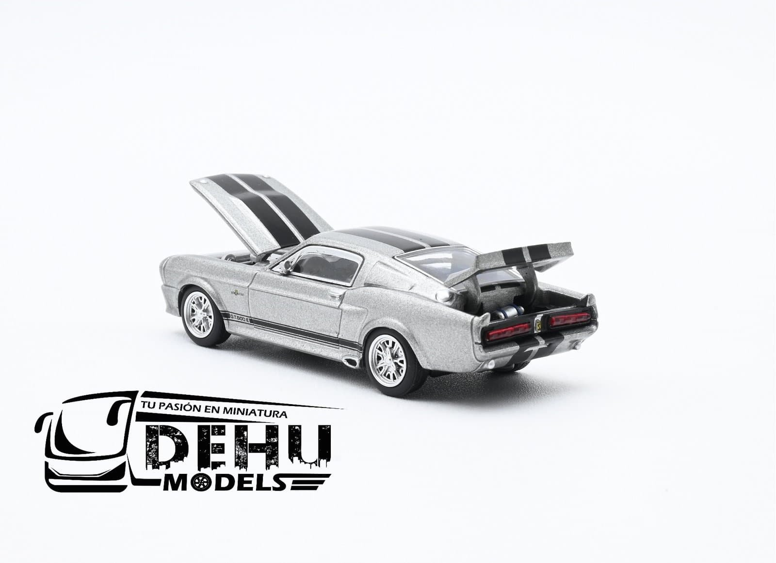 Auto a Escala 1/64 Ford Shelby Mustang GT500 Gris - Negro, PR64-0195 Pop Race - Imagen 8